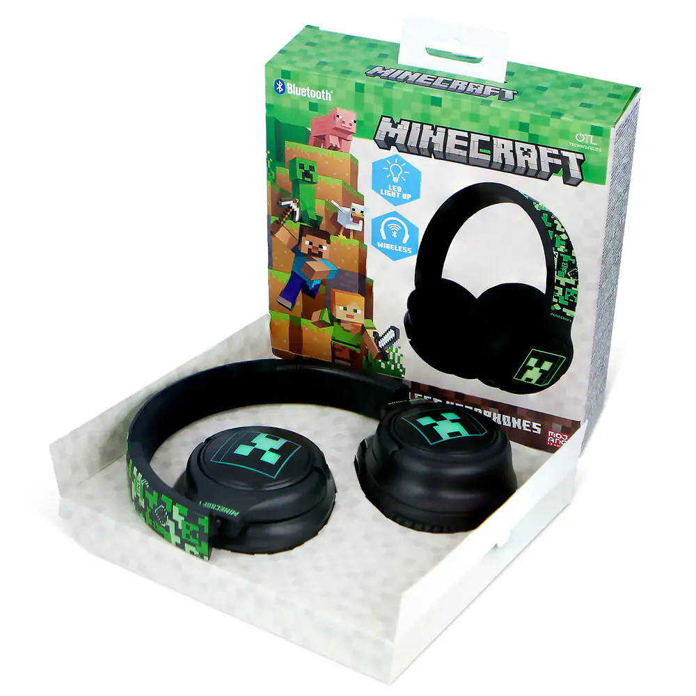 Căști wireless LED Minecraft poza produsului