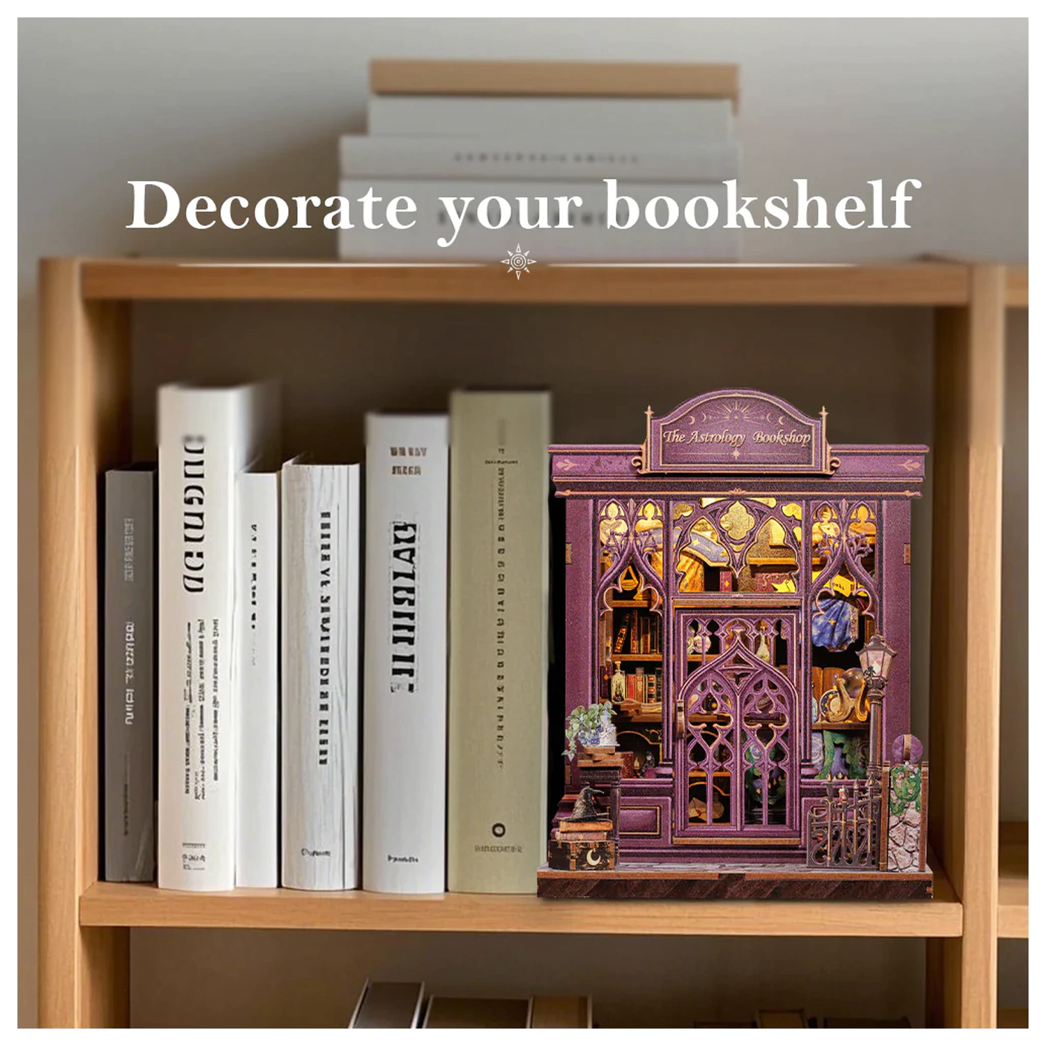 Miniature House DIY Astrology Bookshop 155 piese + set de construcție cu lumină LED poza produsului