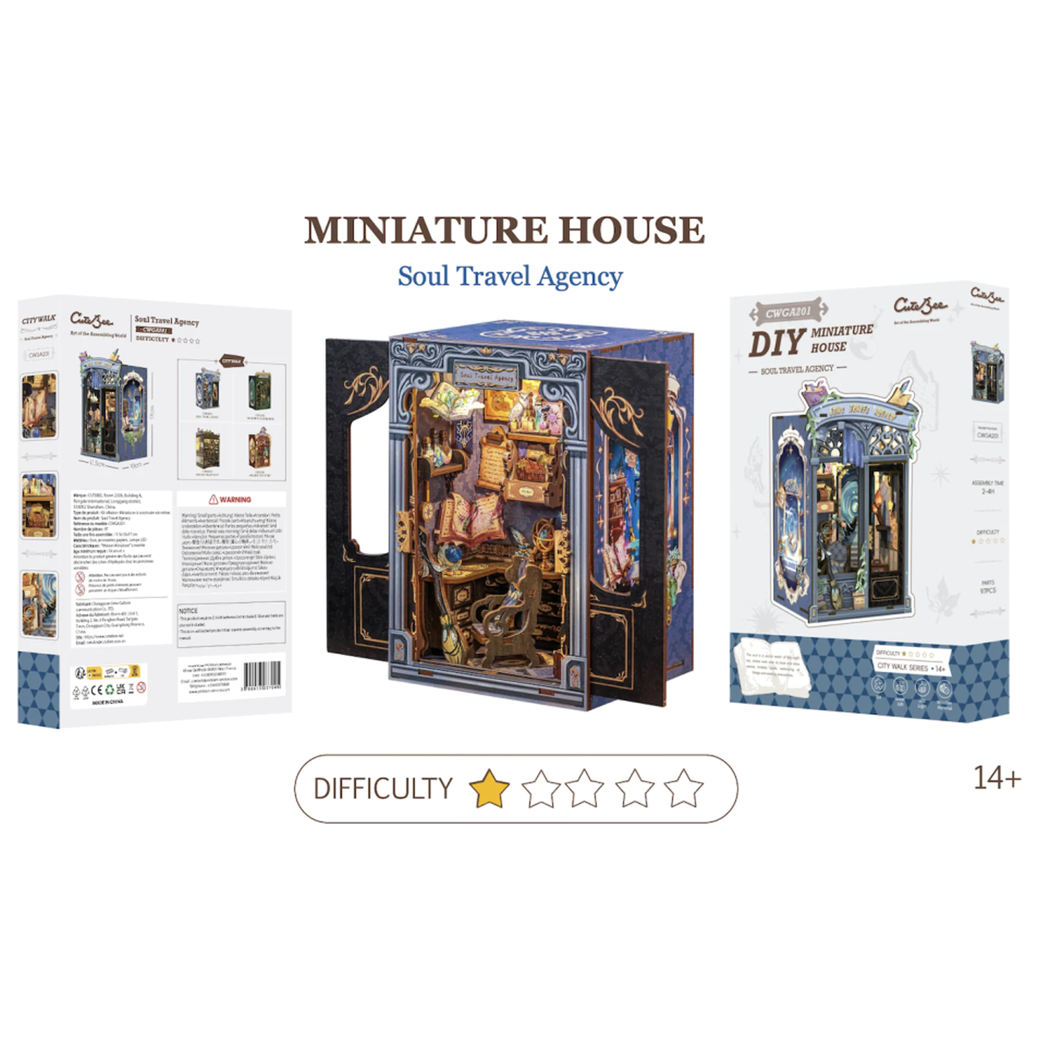 MINIATURE HOUSE DIY Soul Travel Agency 97 piese + set de constructie cu lumina LED poza produsului