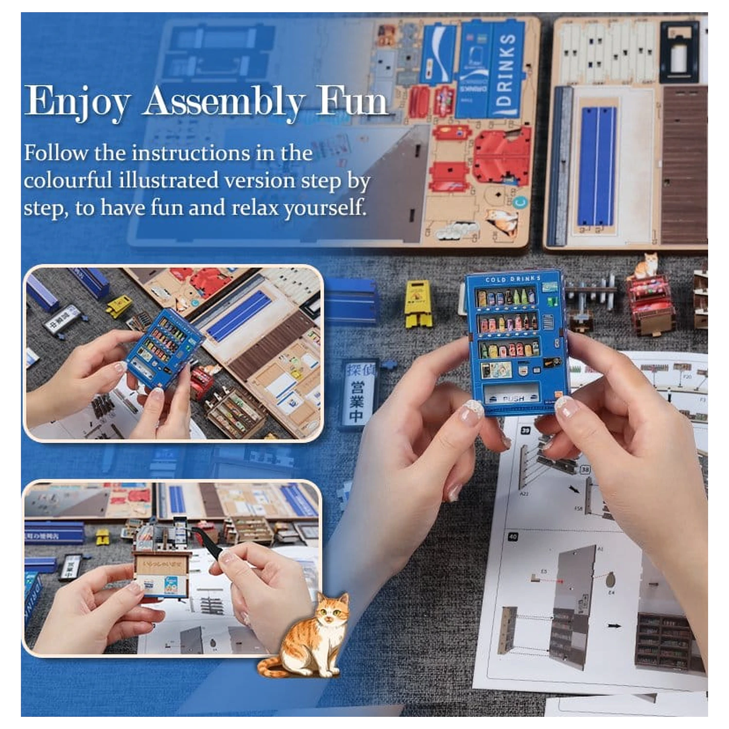 Kit model casa miniatura Magazin Beika-cho Convenience Store 22 x 15 cm poza produsului