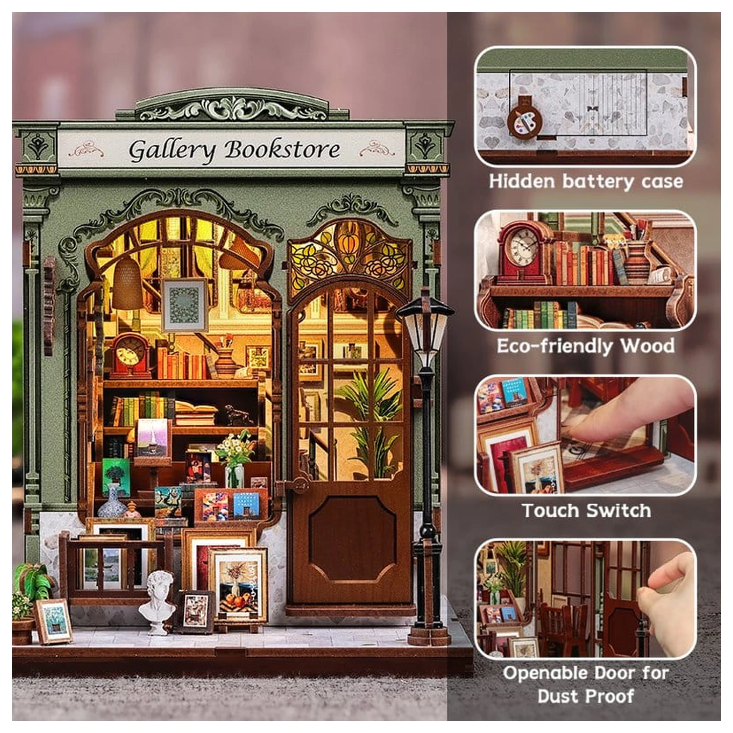 Kit model casa in miniatura Gallery Bookstore 20 x 16 cm poza produsului