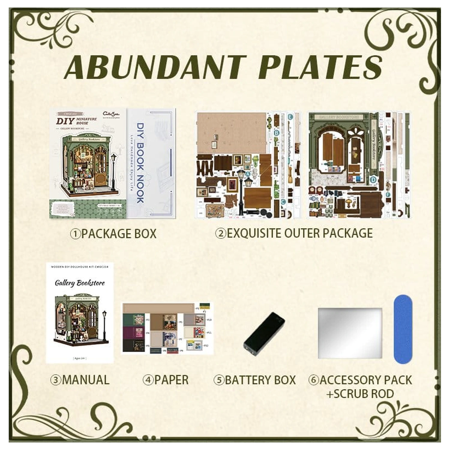 Kit model casa in miniatura Gallery Bookstore 20 x 16 cm poza produsului