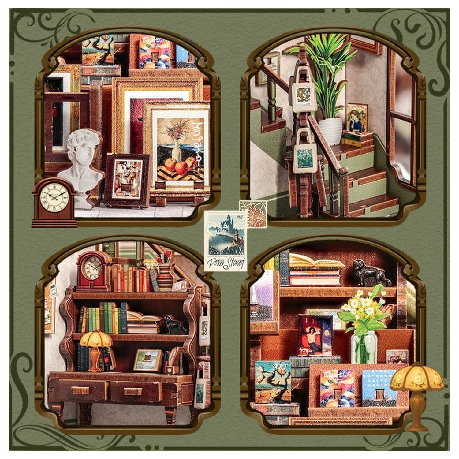 Kit model casa in miniatura Gallery Bookstore 20 x 16 cm poza produsului