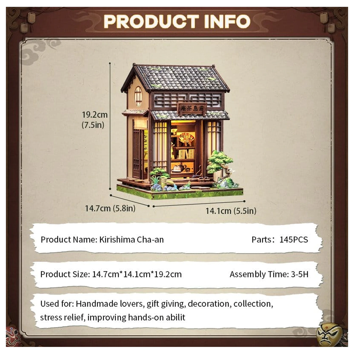 Miniature House Model Kit Kirishima Cha-an 19 x 14 cm poza produsului