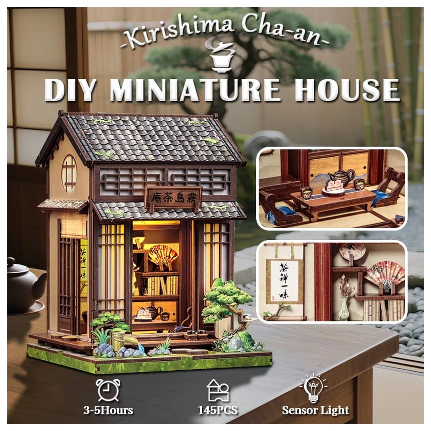 Miniature House Model Kit Kirishima Cha-an 19 x 14 cm poza produsului