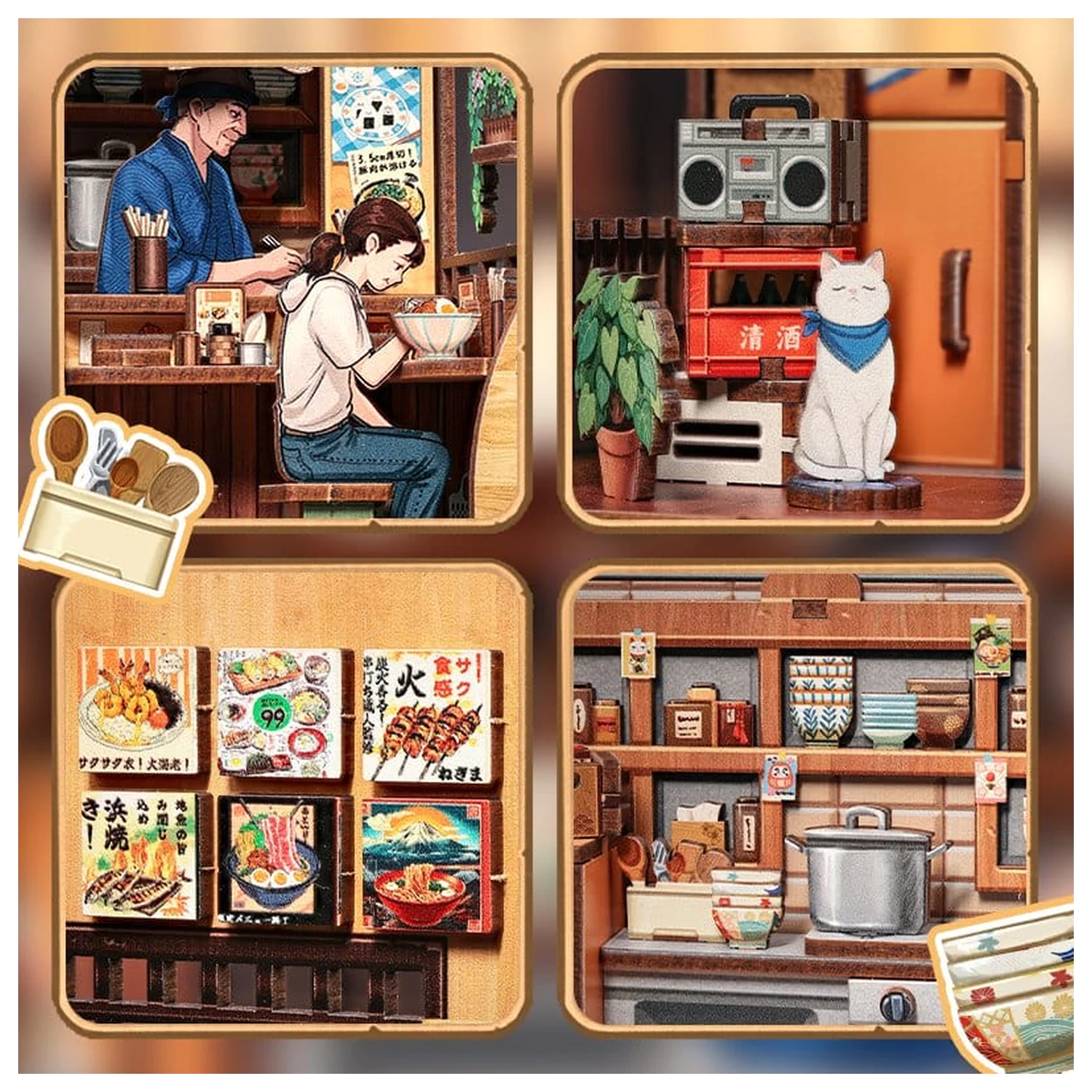 Kit Model Casa Miniatura Oishii Kyoto 22 x 13 cm poza produsului