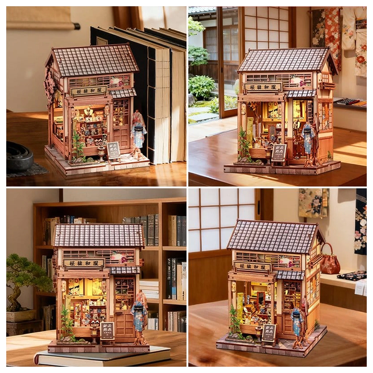 Kit model casa miniaturala Sakura O Kimono Shop 19 x 14 cm poza produsului