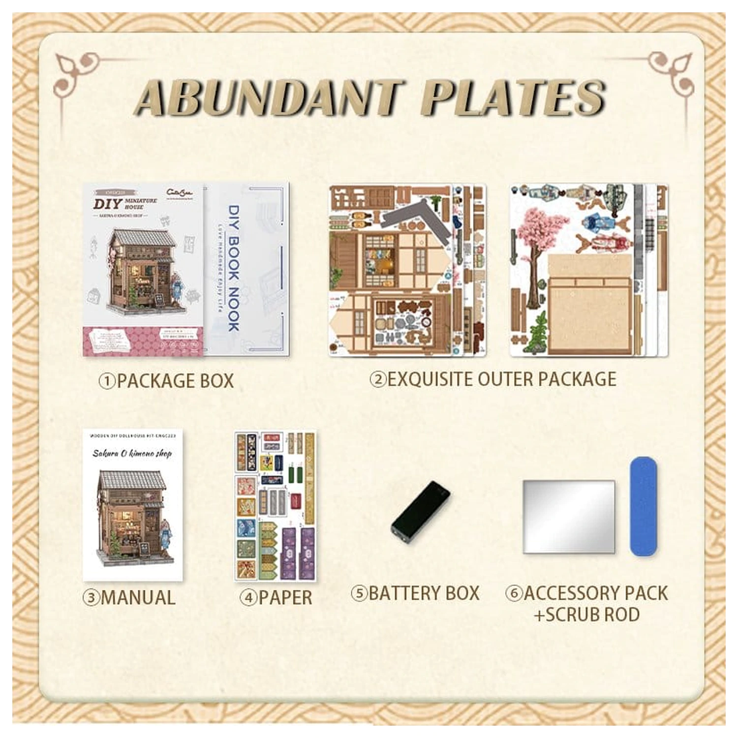 Kit model casa miniaturala Sakura O Kimono Shop 19 x 14 cm poza produsului