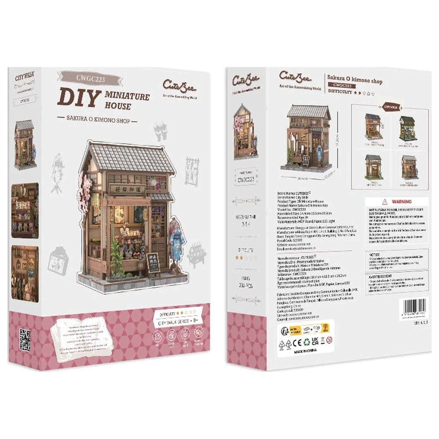 Kit model casa miniaturala Sakura O Kimono Shop 19 x 14 cm poza produsului
