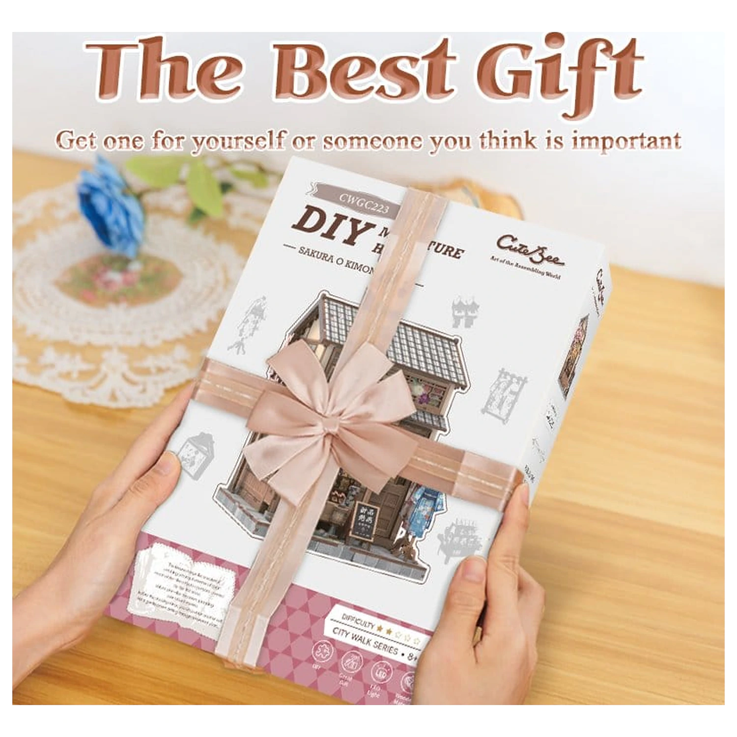 Kit model casa miniaturala Sakura O Kimono Shop 19 x 14 cm poza produsului