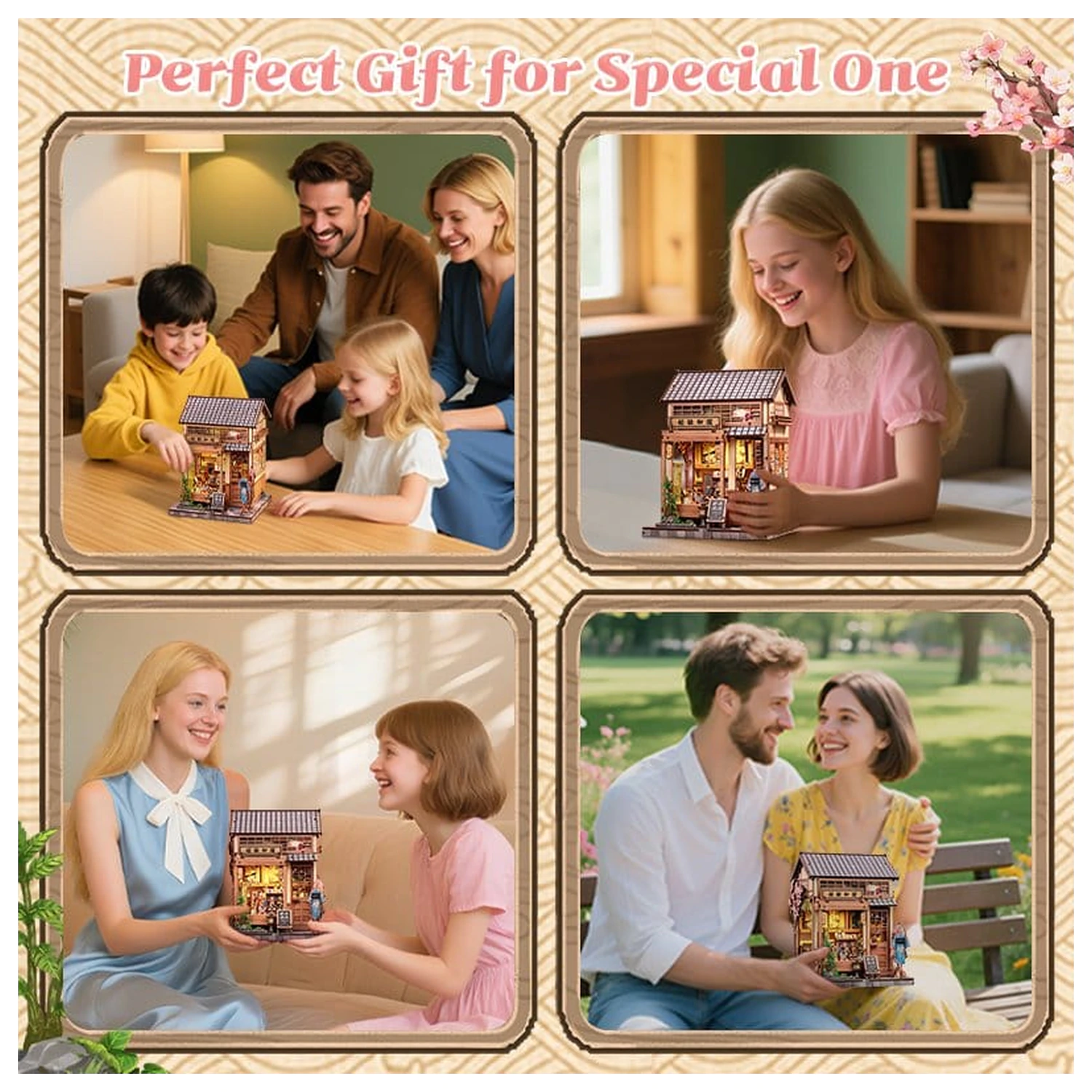 Kit model casa miniaturala Sakura O Kimono Shop 19 x 14 cm poza produsului