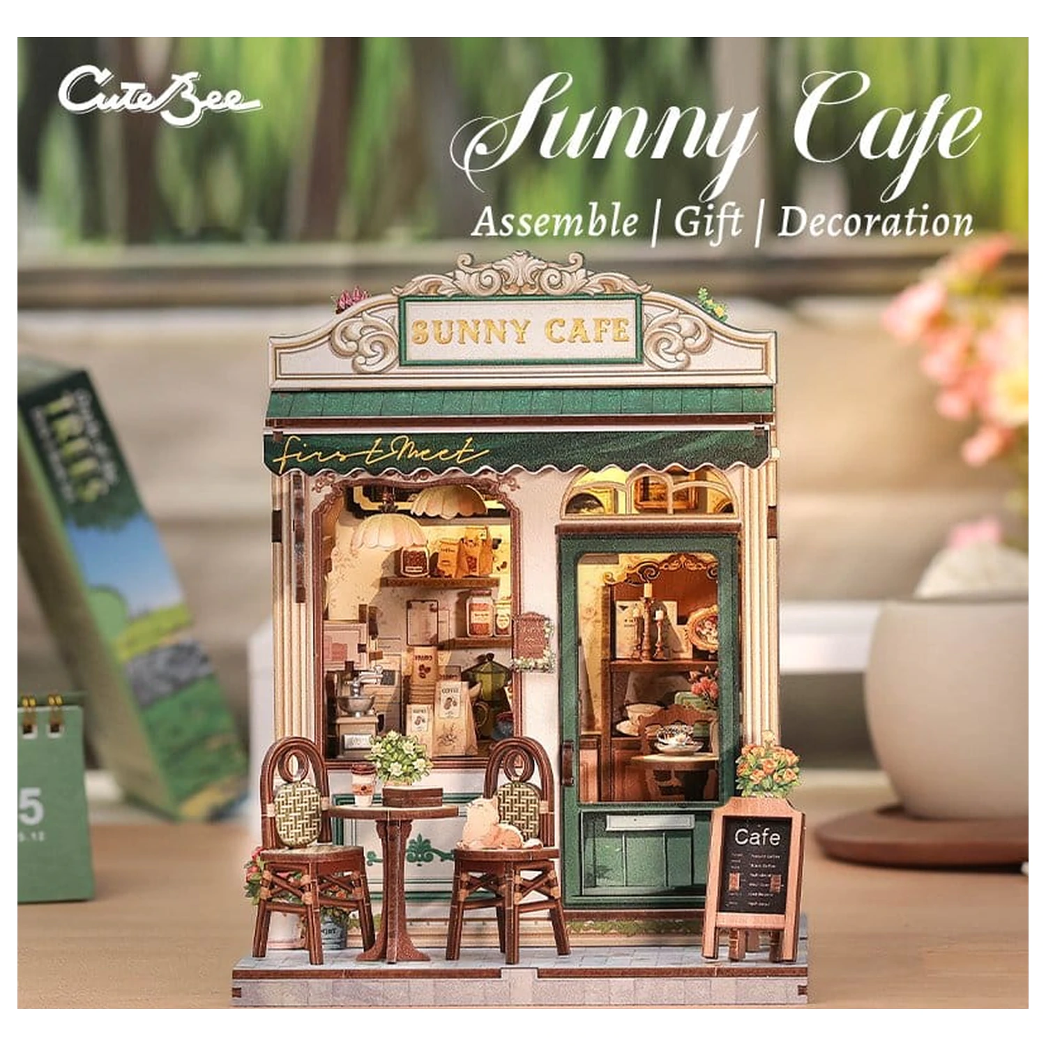 Set de model casuta miniaturala Sunny Cafe 20 x 16 cm poza produsului