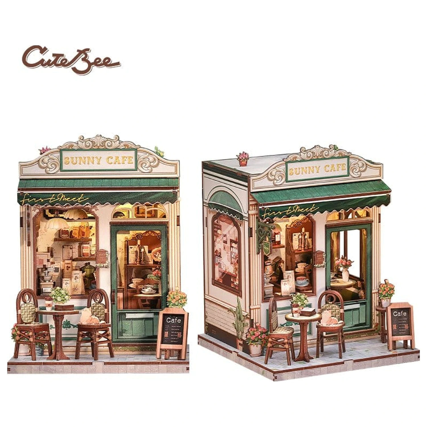 Set de model casuta miniaturala Sunny Cafe 20 x 16 cm poza produsului