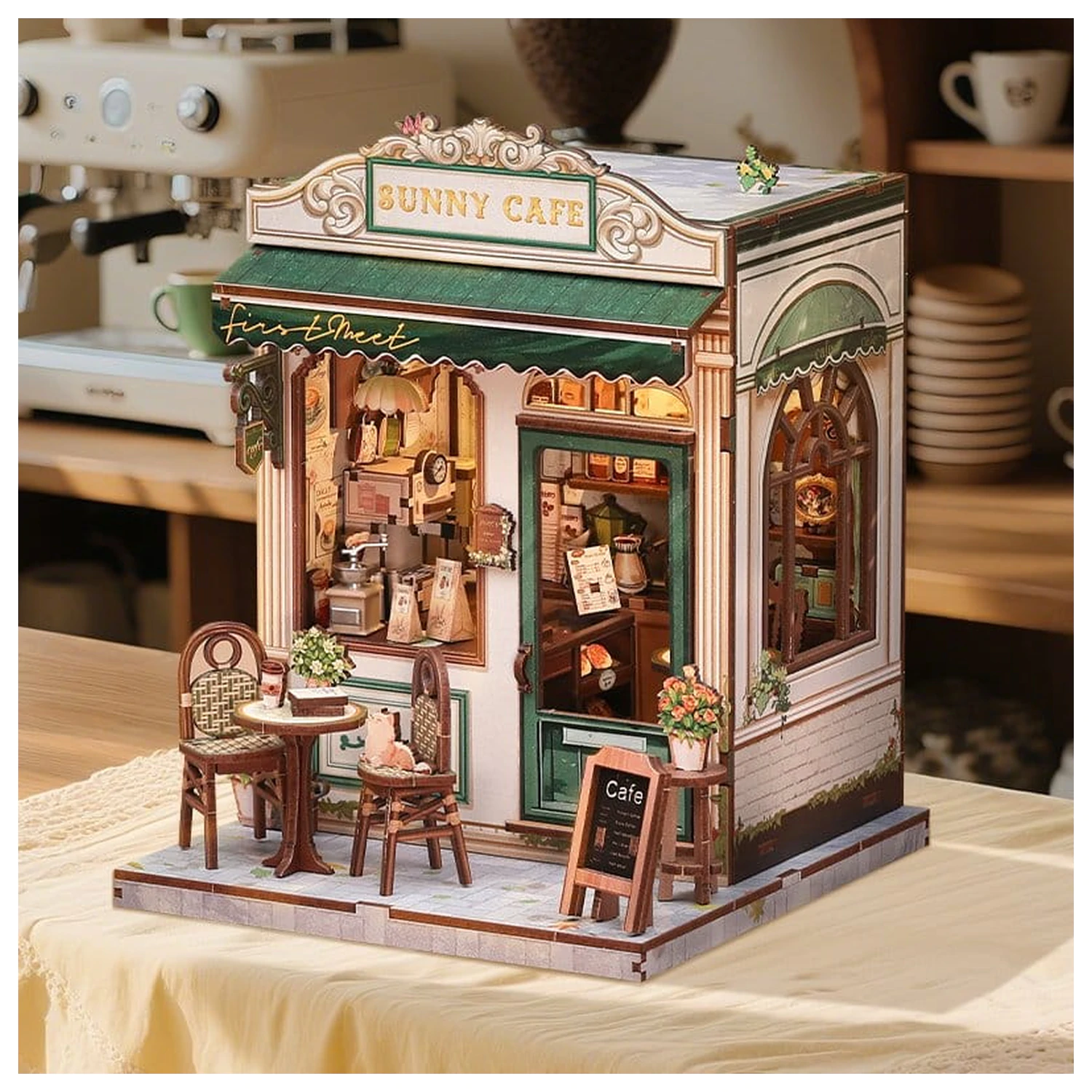 Set de model casuta miniaturala Sunny Cafe 20 x 16 cm poza produsului