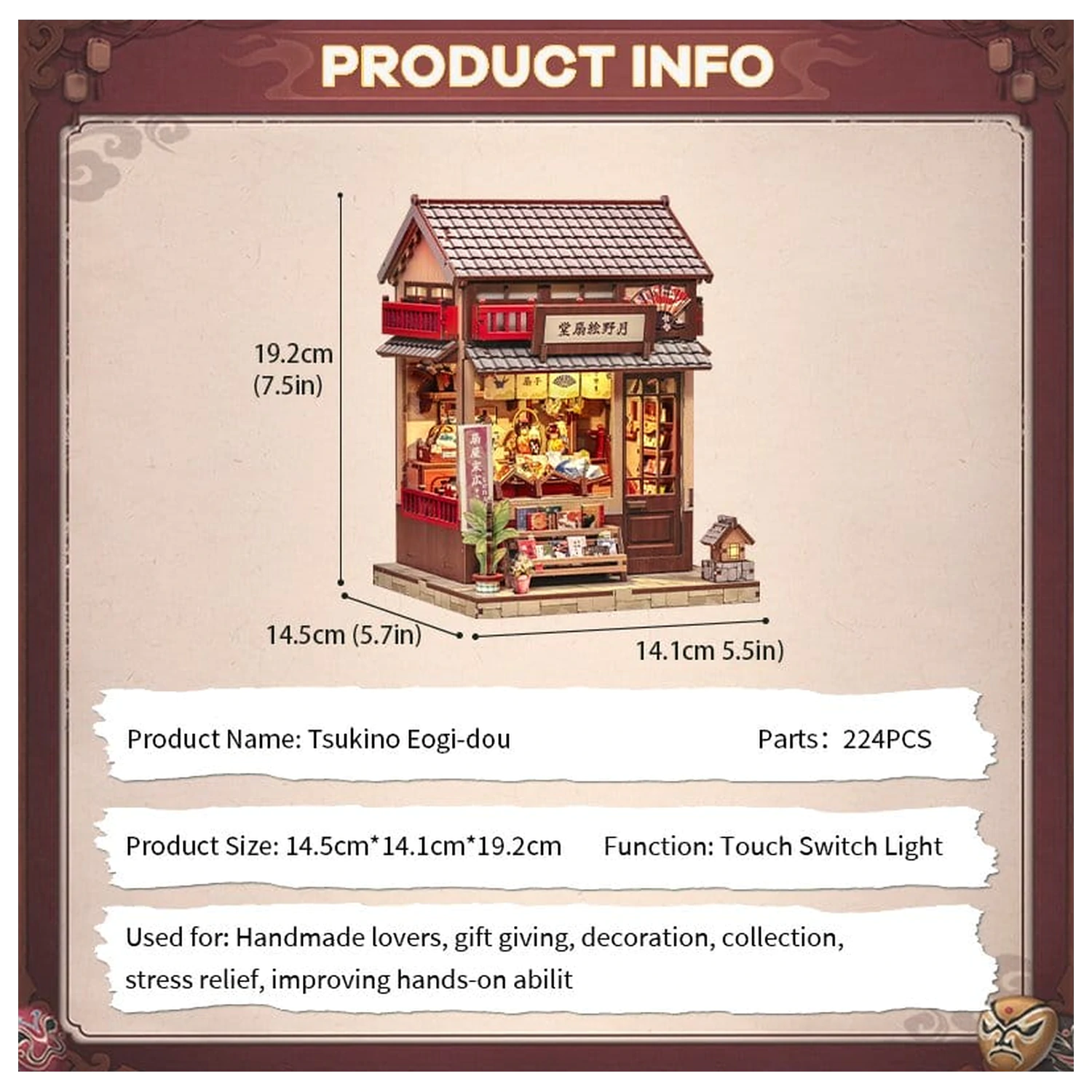 Set Model Casa Miniatura Tsukino Eogi-dou 19 x 14 cm poza produsului