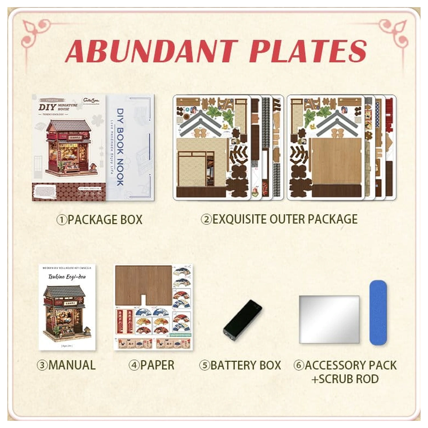 Set Model Casa Miniatura Tsukino Eogi-dou 19 x 14 cm poza produsului