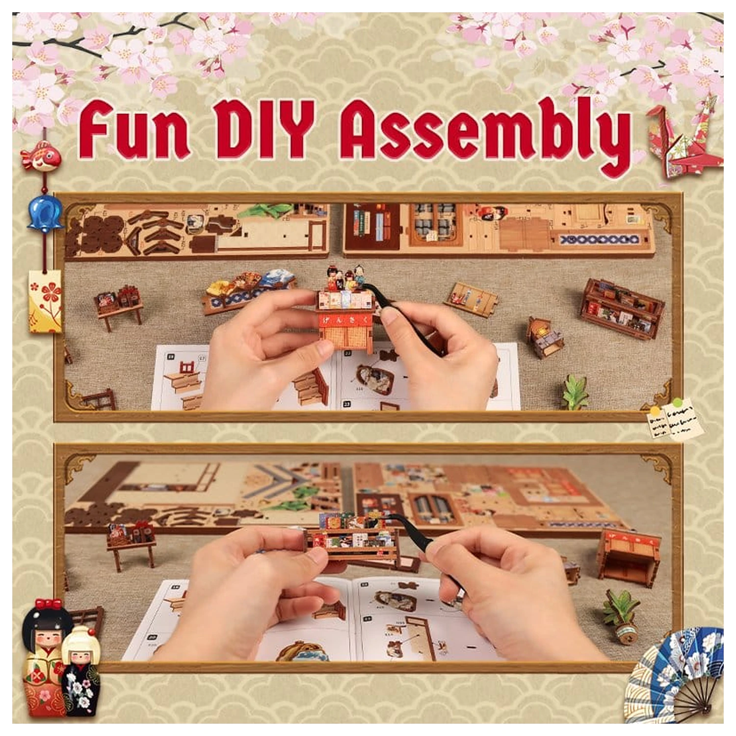 Set Model Casa Miniatura Tsukino Eogi-dou 19 x 14 cm poza produsului