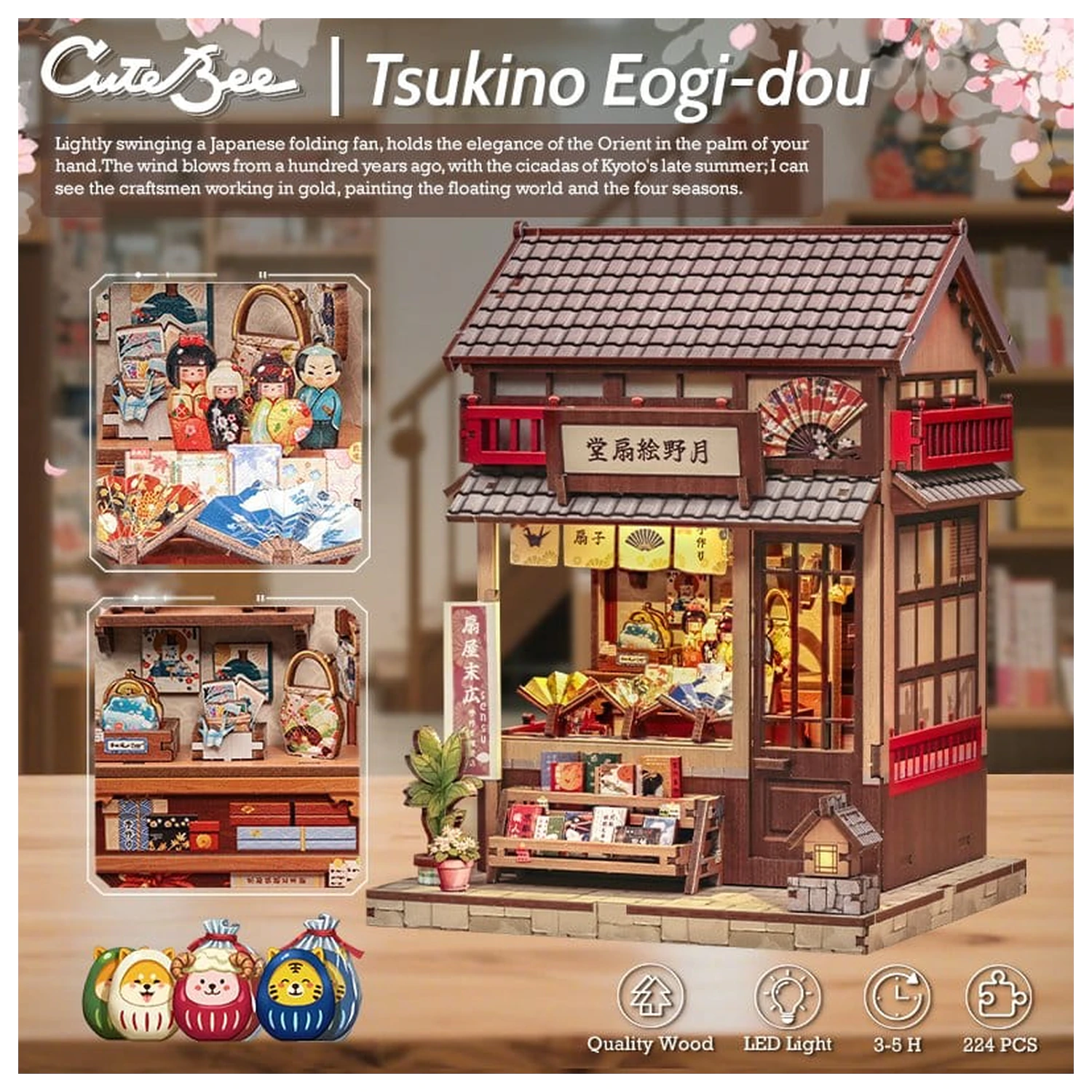 Set Model Casa Miniatura Tsukino Eogi-dou 19 x 14 cm poza produsului
