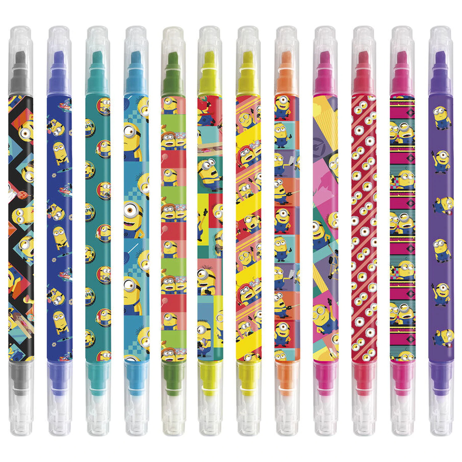 Minions set de 12 markere lavabile poza produsului