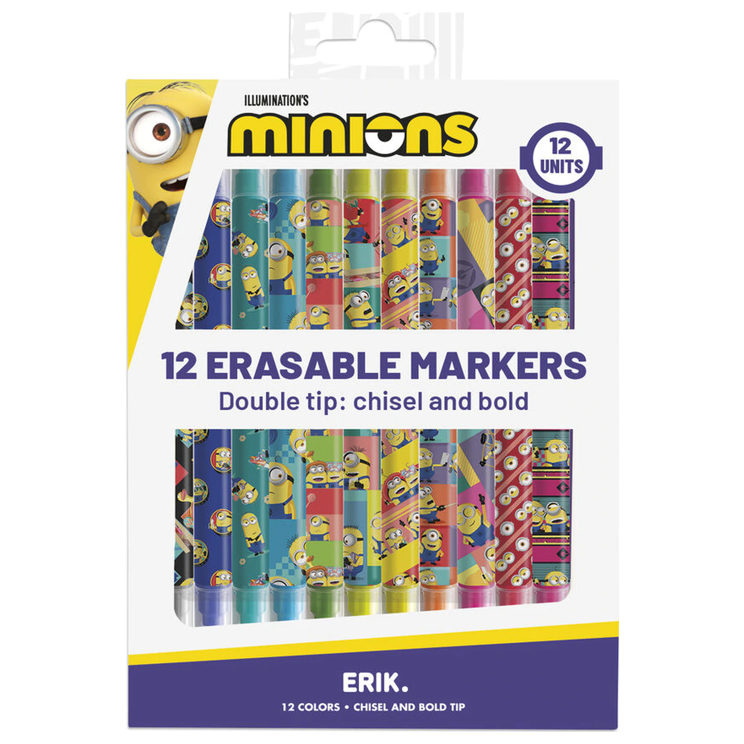 Minions set de 12 markere lavabile poza produsului
