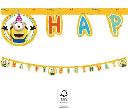 Minions 2 The Rise of Gru, Minions Happy Birthday Lettering FSC 2 m poza produsului