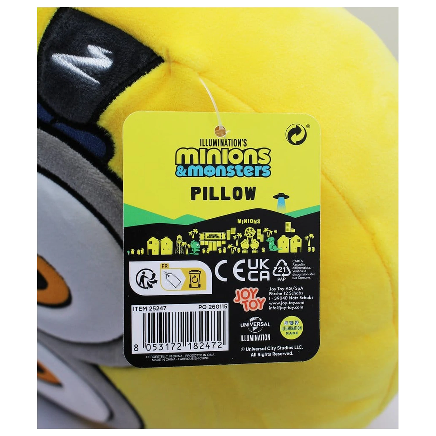 Minions 3 pernuta de plus rotunda brodata 30x10x30 cm poza produsului