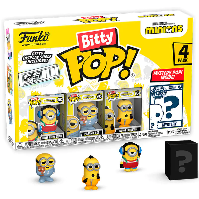 Minions Bitty Funko POP! Figurina de Vinil 4-Pack Patinaj cu Role Stuart 2,5 cm poza produsului