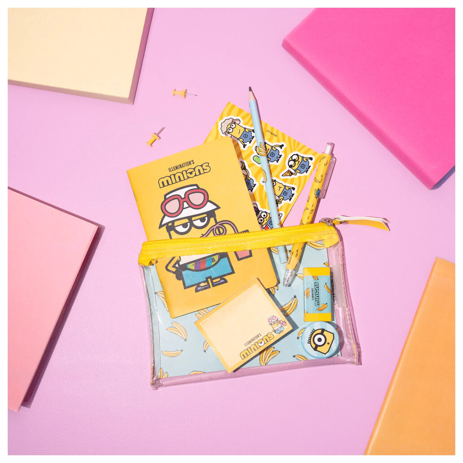 Minions set de papetarie poza produsului