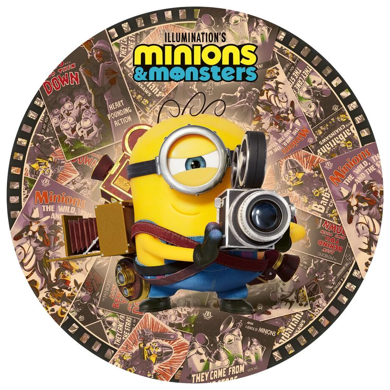 Minions puzzle rotund 500 piese poza produsului