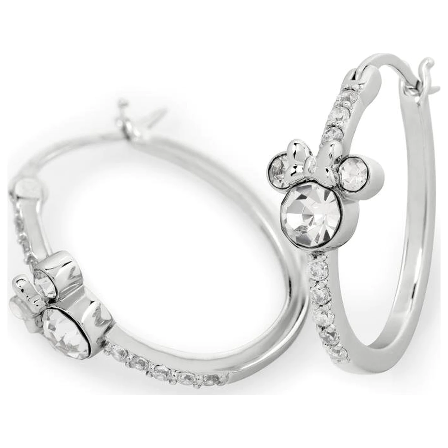 Cercei Minnie Silver Plated Stone Set Hoop poza produsului