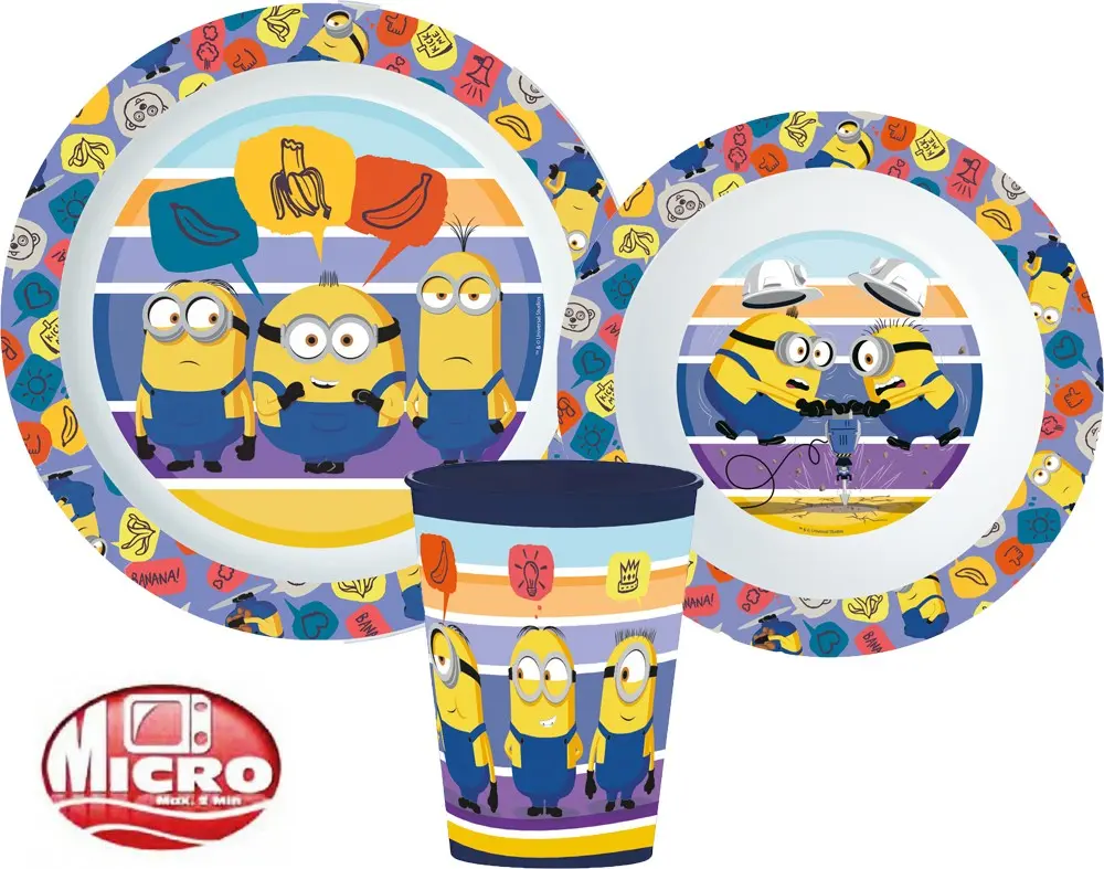 Minions Set de vesela, Micro Plastic Set poza produsului