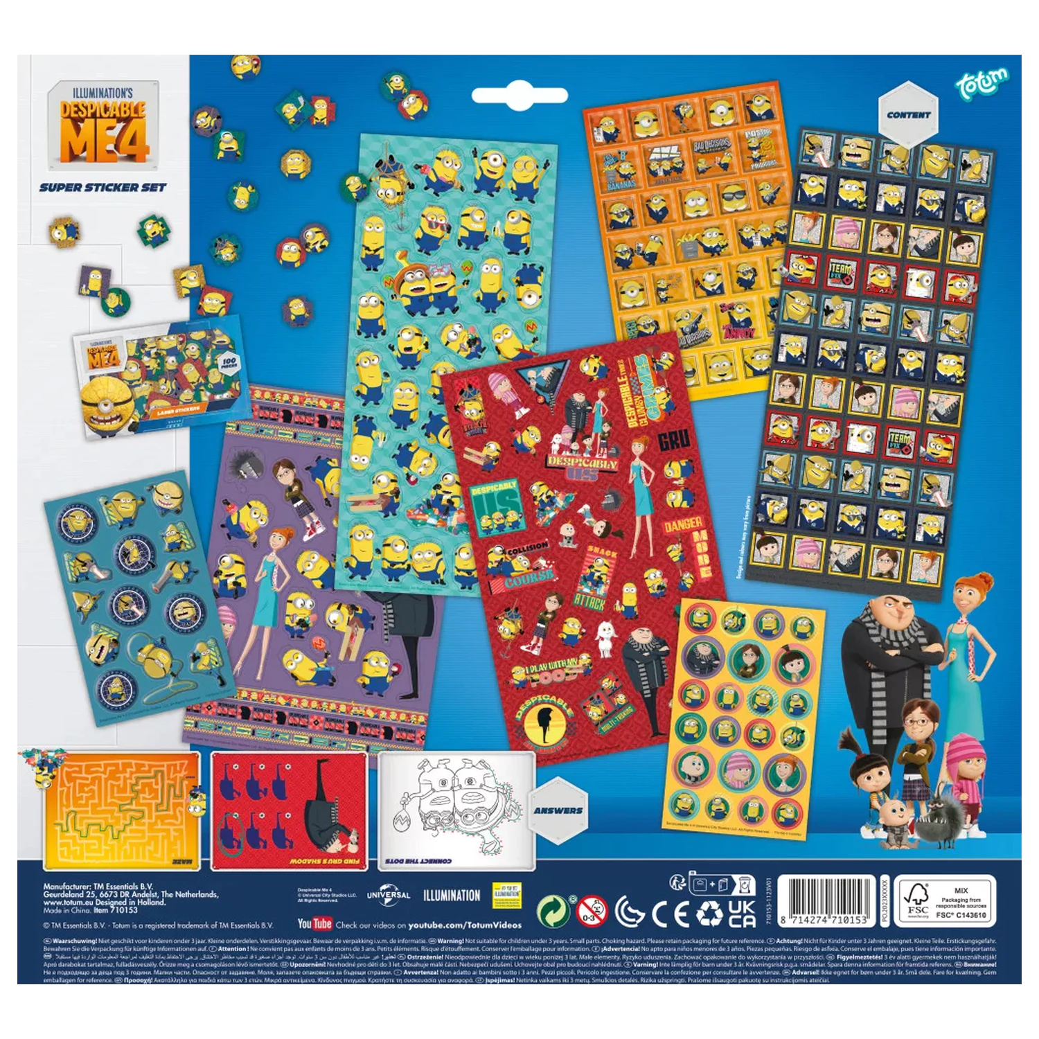 Minions Set Super Autocolante cu Jucărie poza produsului