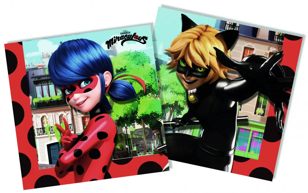Miraculous Ladybug, Ladybug and Cat Noir adventures servetele 20 bucati poza produsului