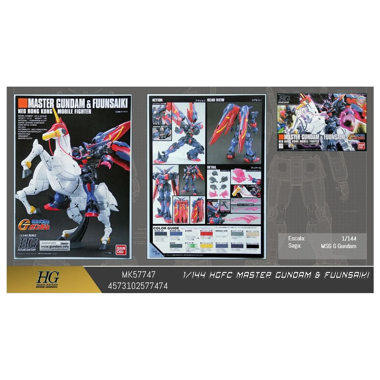 Mobile Fighter G Gundam GF13-001NHII Master Gundam Fuunsaiki Model Kit HGFC scară 1/144 poza produsului