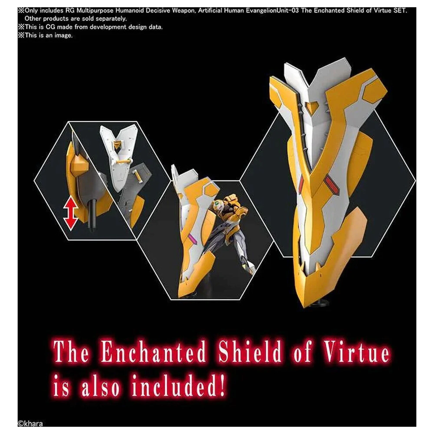 Mobile Suit Evangelion The Enchanted Shield of Virtue Unit-03 RG Multipurpose Humanoid Decisive Weapon figurina model kit poza produsului
