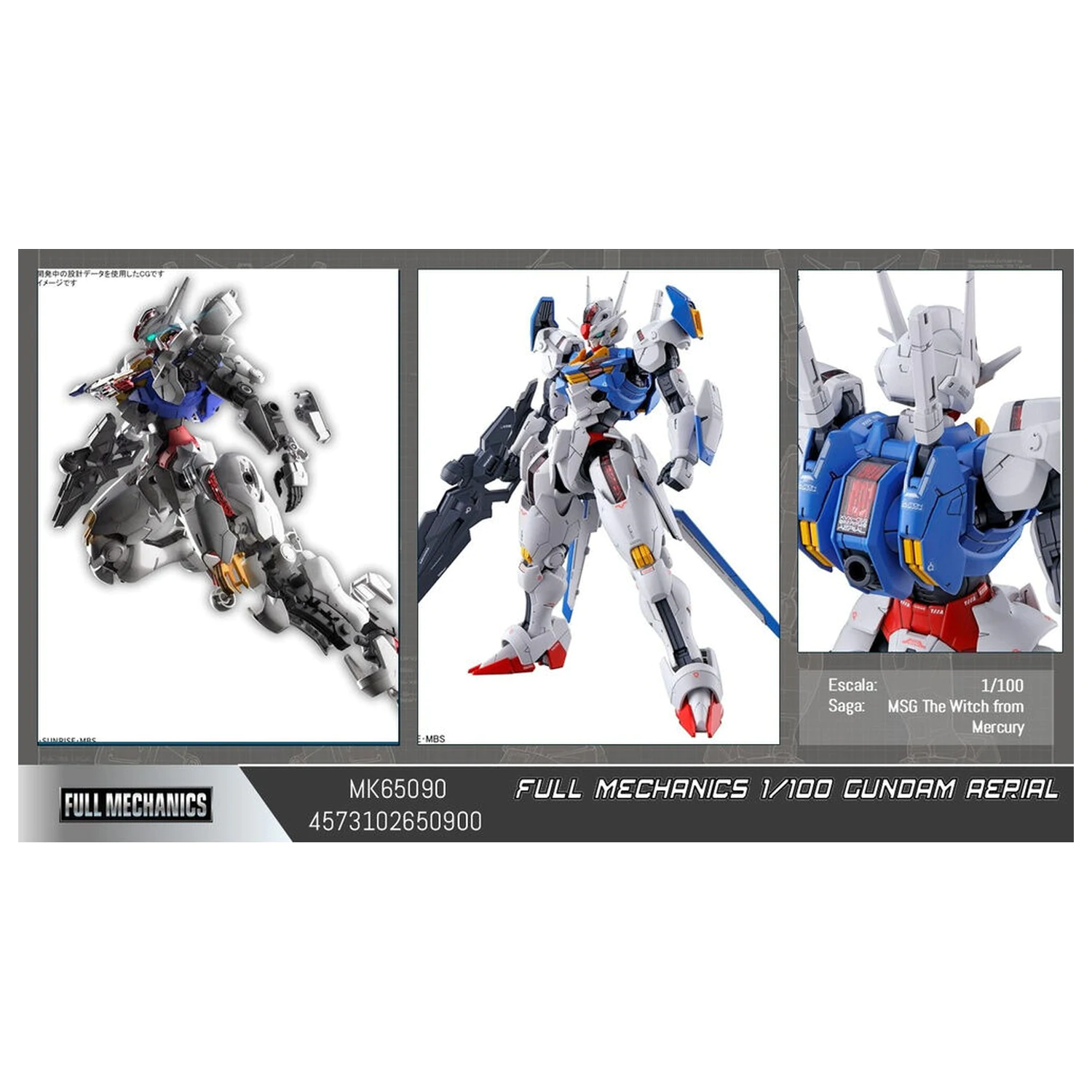Mobile Suit Gundam Aerial Full Mechanics figurina kit de model 1/100 poza produsului