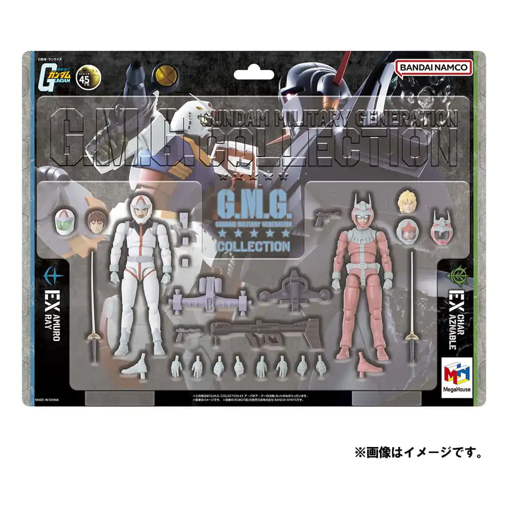 Mobile Suit Gundam G.M.G. Collection EX 09 Action Figures 2-Pack Earth Federation Amuro Ray & Char Aznable Normal Suit Ver. (cu cadou) 10 cm poza produsului