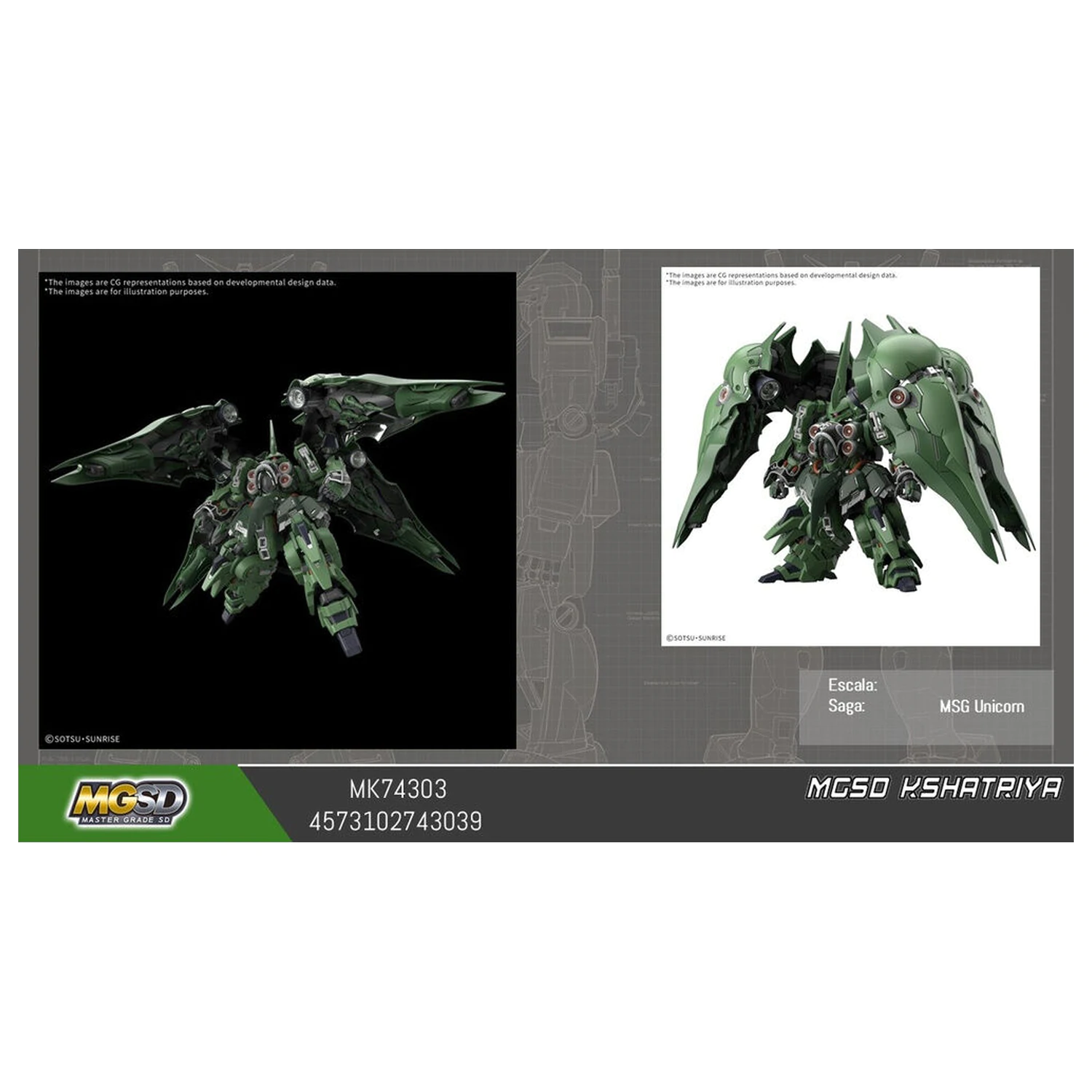 Mobile Suit Gundam MGSD Master Grade SD - MGSD Kshatriya kit model poza produsului