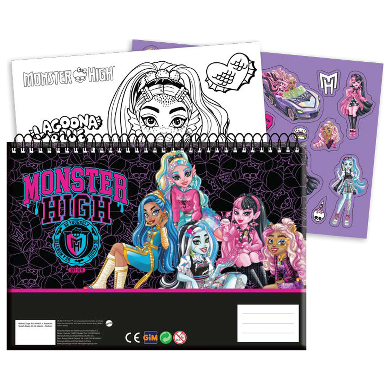 Monster High Crew A4 Bloc de schite spiralat 40 pagini cu autocolante poza produsului