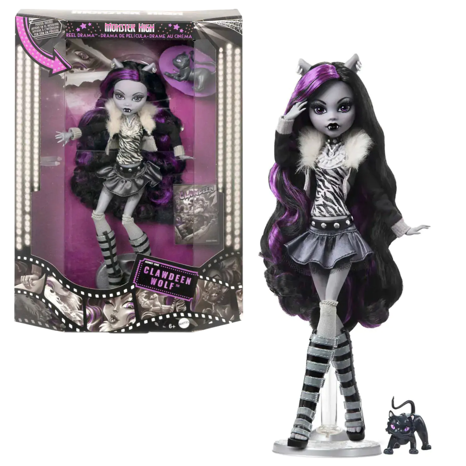 Păpușă Monster High Reel Drama Clawdeen Wolf poza produsului