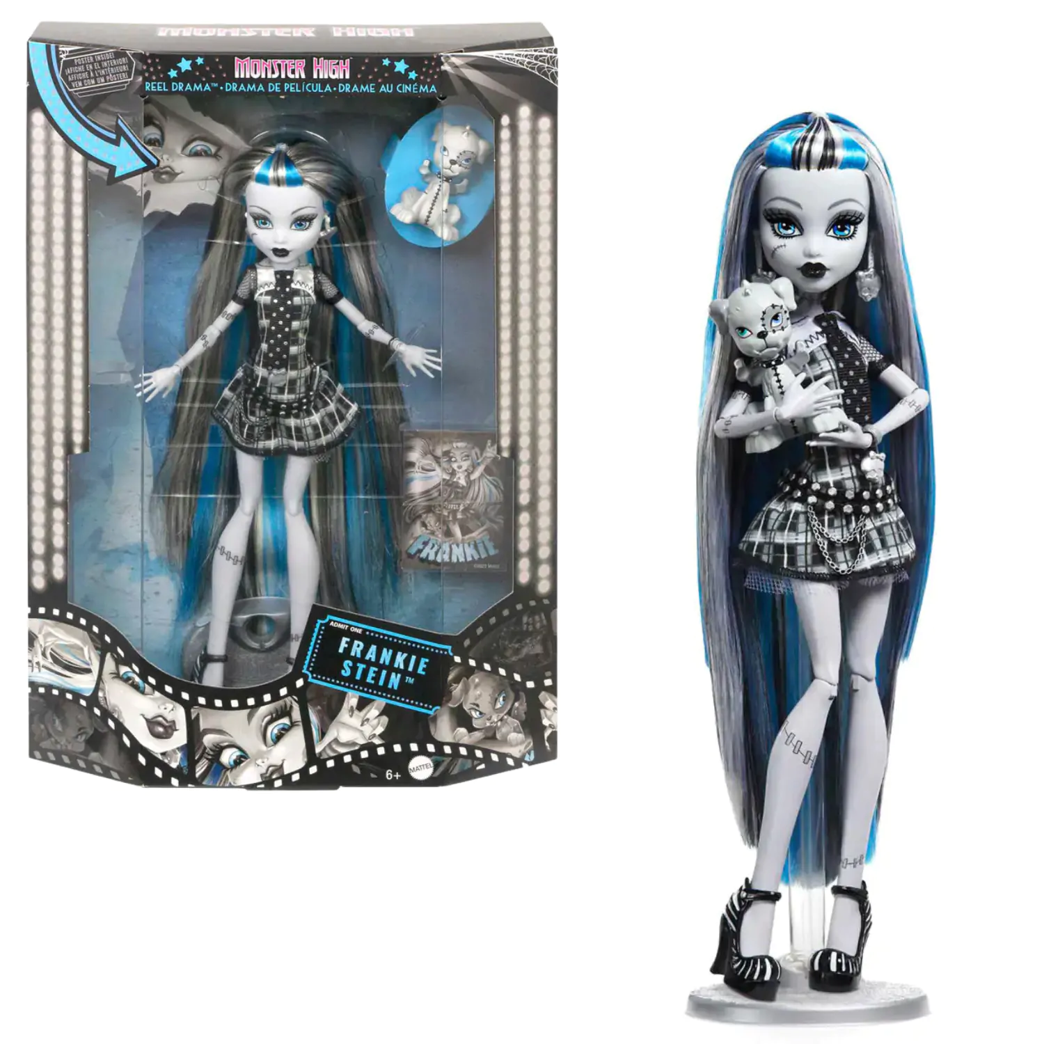 Păpușă Monster High Reel Drama Frankie Stein poza produsului