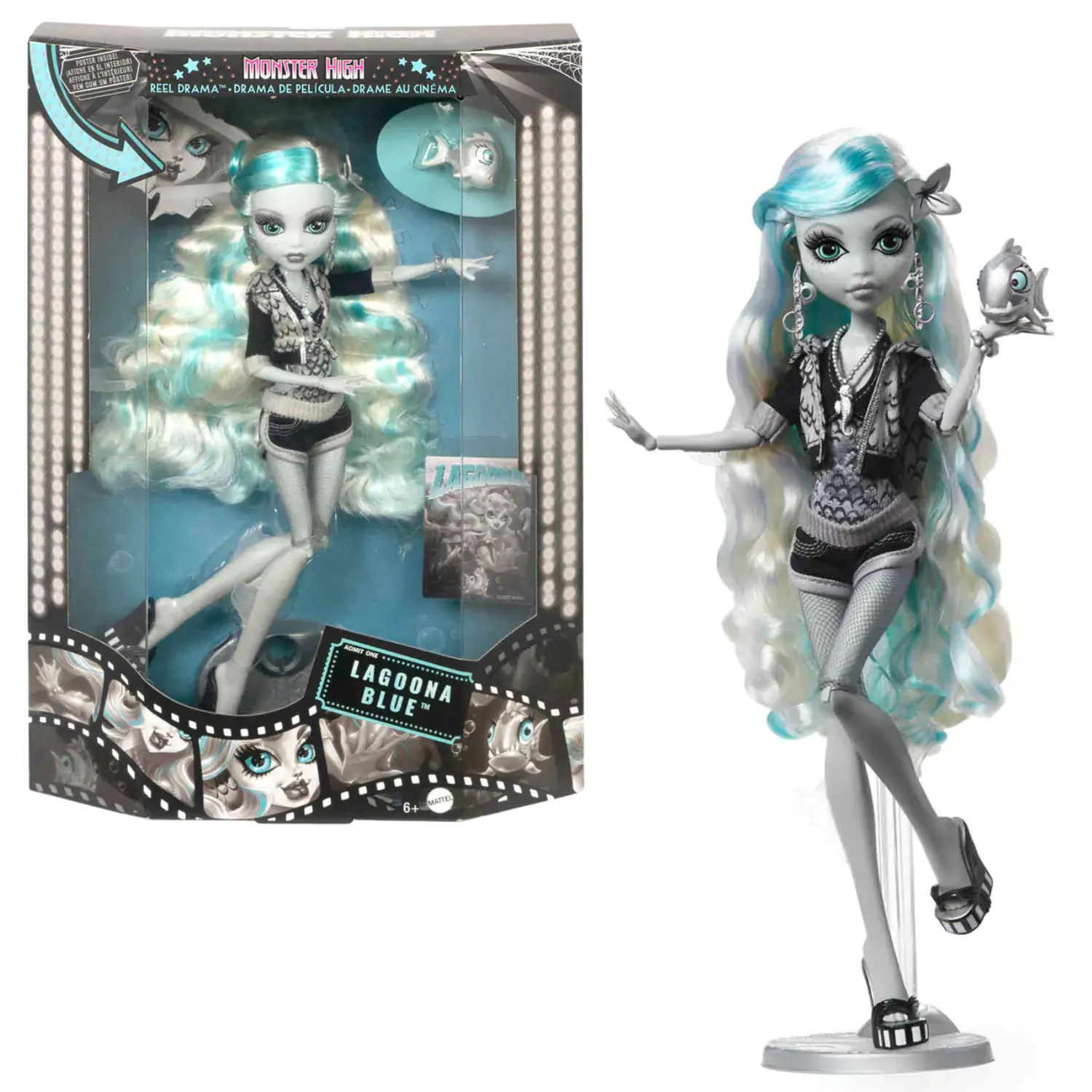 Păpușă Monster High Reel Drama Lagoona Blue poza produsului