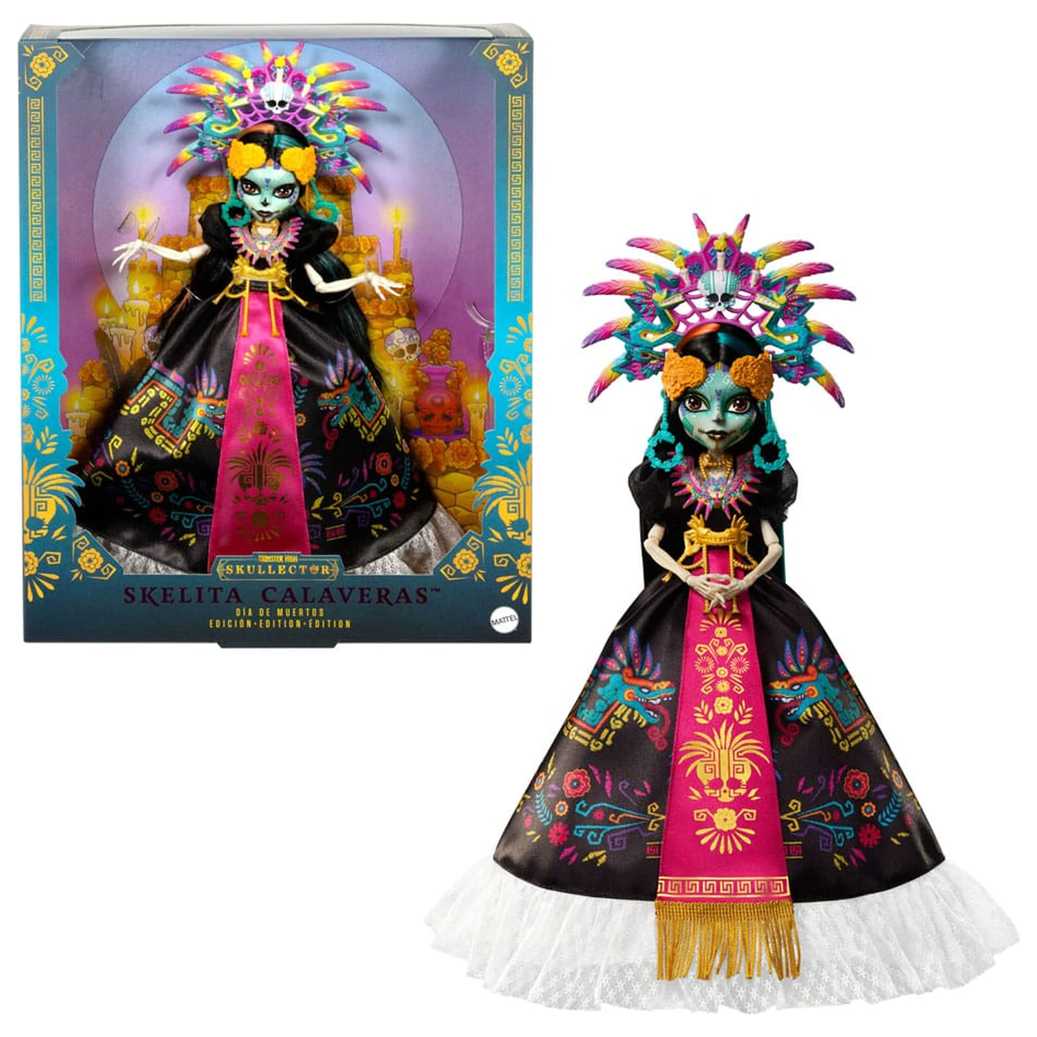 Păpușă Monster High Skullector Skelita Calaveras Día de Muertos Ediție 32 cm poza produsului
