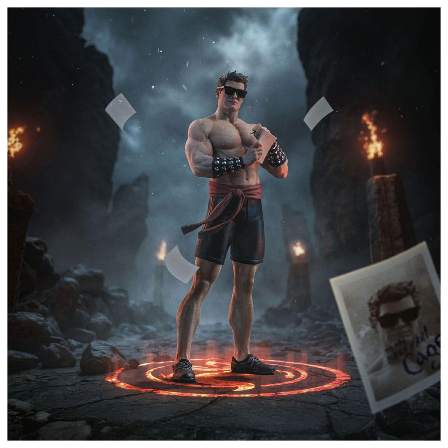 Mortal Kombat Statuie la scară de arta 1/10 Johnny Cage 24 cm poza produsului