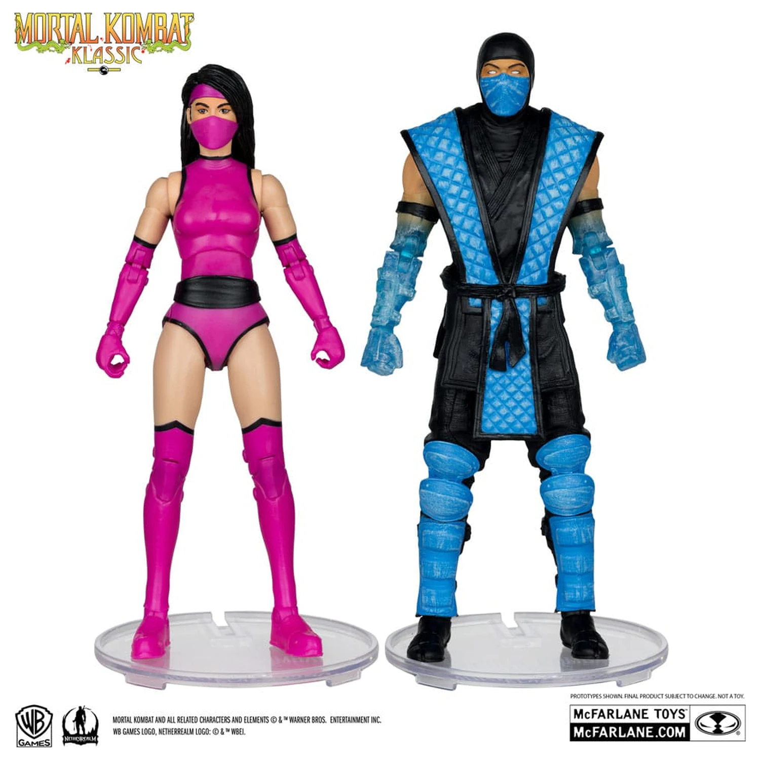 Mortal Kombat figurina de actiune pachet de 2 Sub-Zero vs. Mileena (Klassiks) 18 cm poza produsului