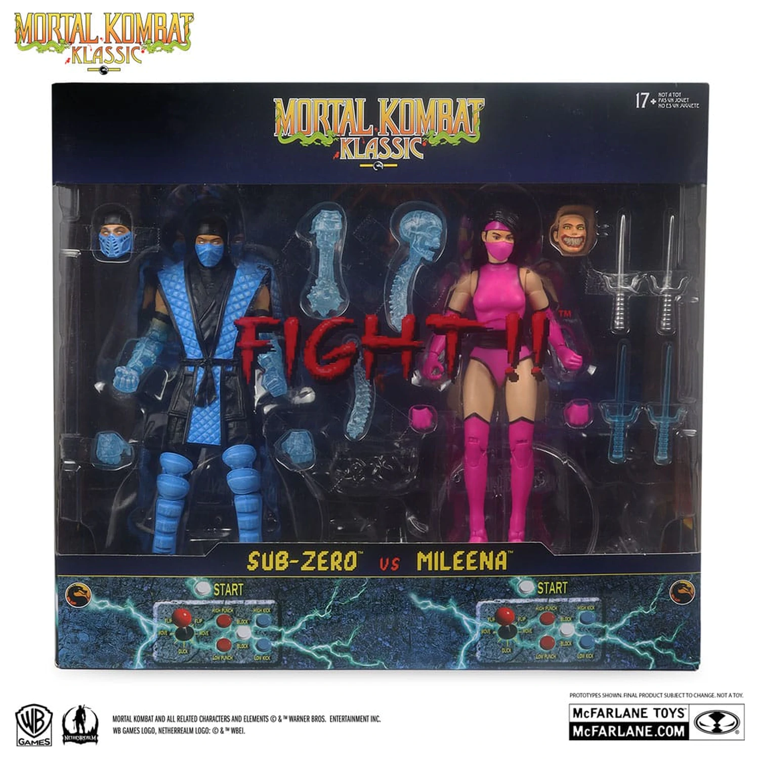 Mortal Kombat figurina de actiune pachet de 2 Sub-Zero vs. Mileena (Klassiks) 18 cm poza produsului