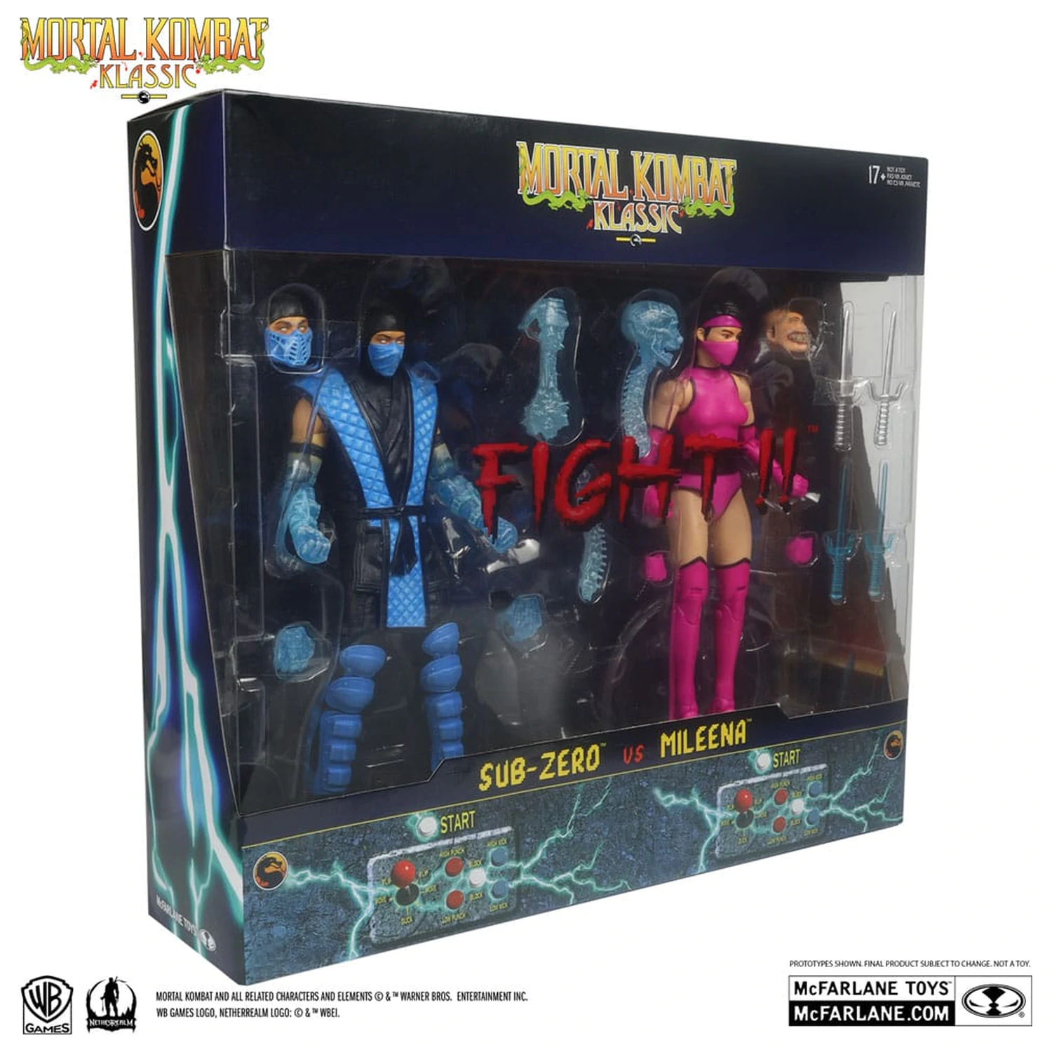 Mortal Kombat figurina de actiune pachet de 2 Sub-Zero vs. Mileena (Klassiks) 18 cm poza produsului
