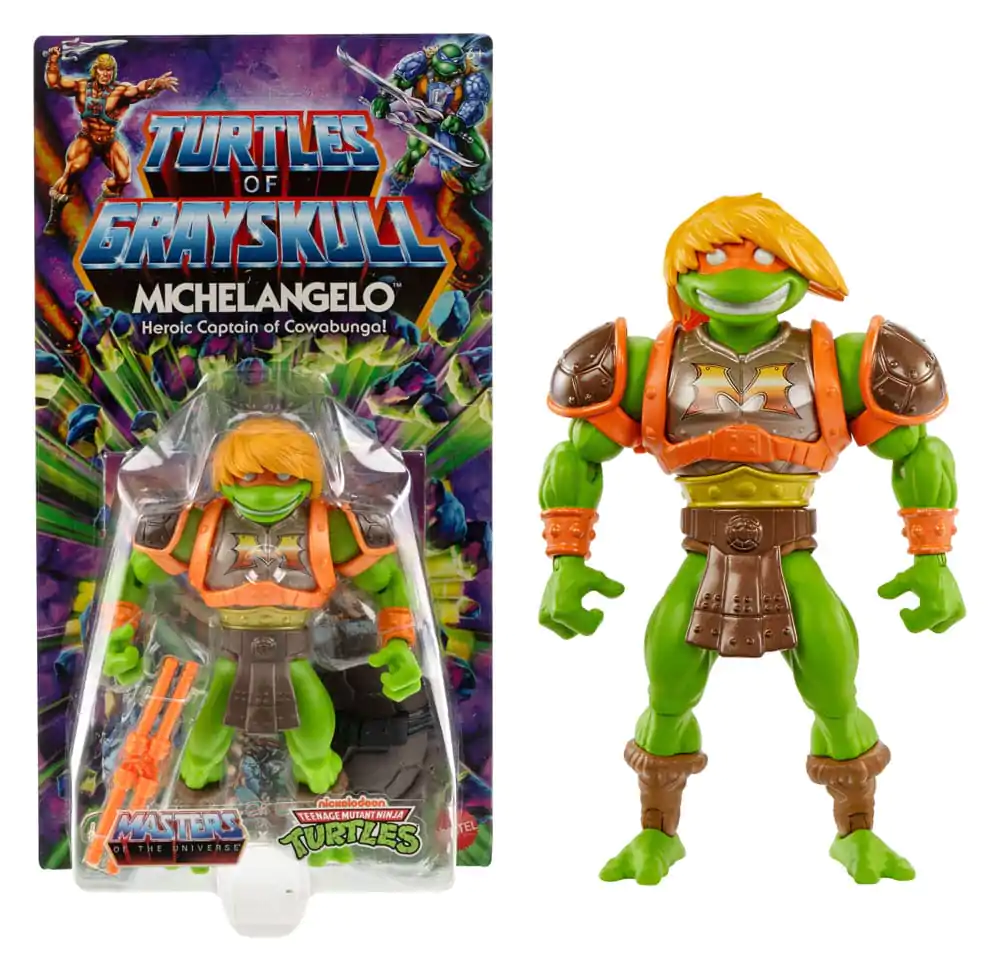 MOTU x TMNT: Turtles of Grayskull Figurina de Acțiune Michelangelo 14 cm poza produsului