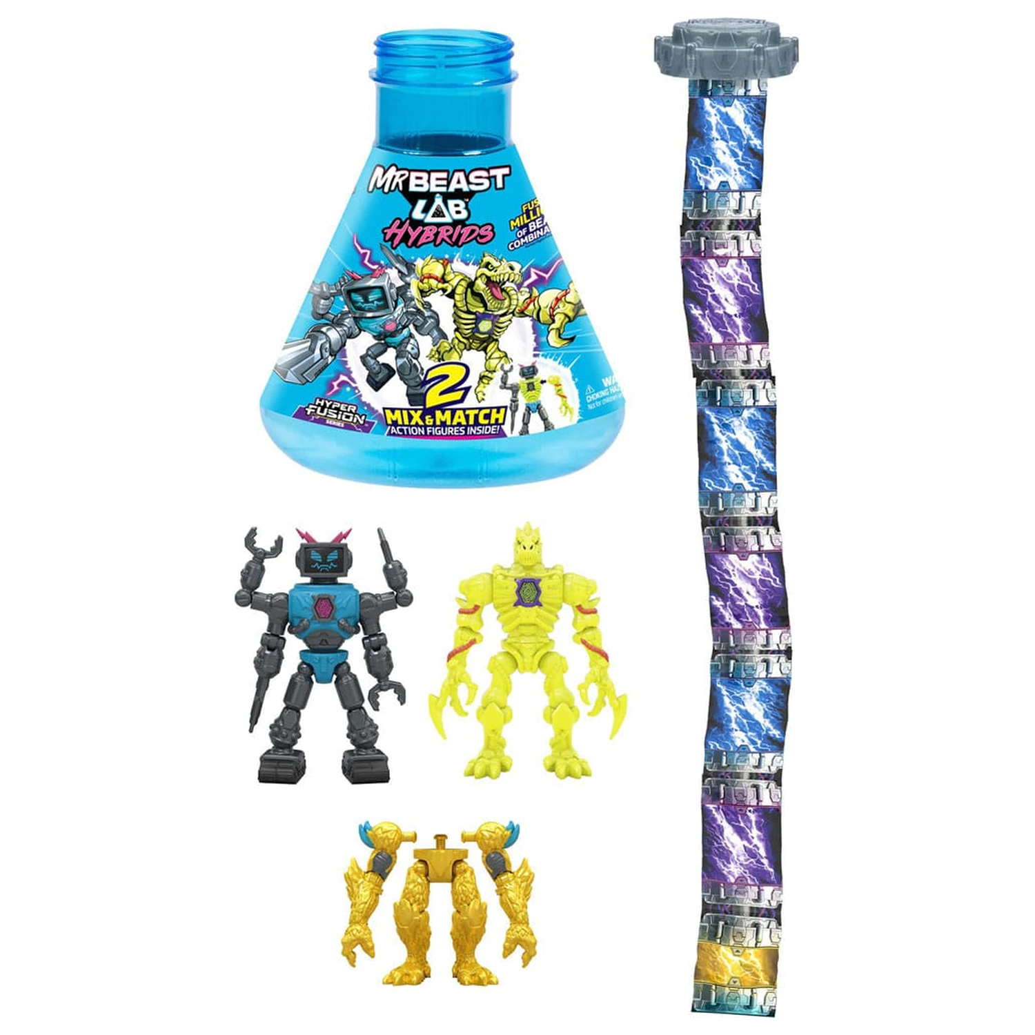 Mr. Beast Lab Hybrids Series 2 Mini Figurine pachet de 2 Lab-Bot vs Gid Skeleton 11 cm poza produsului