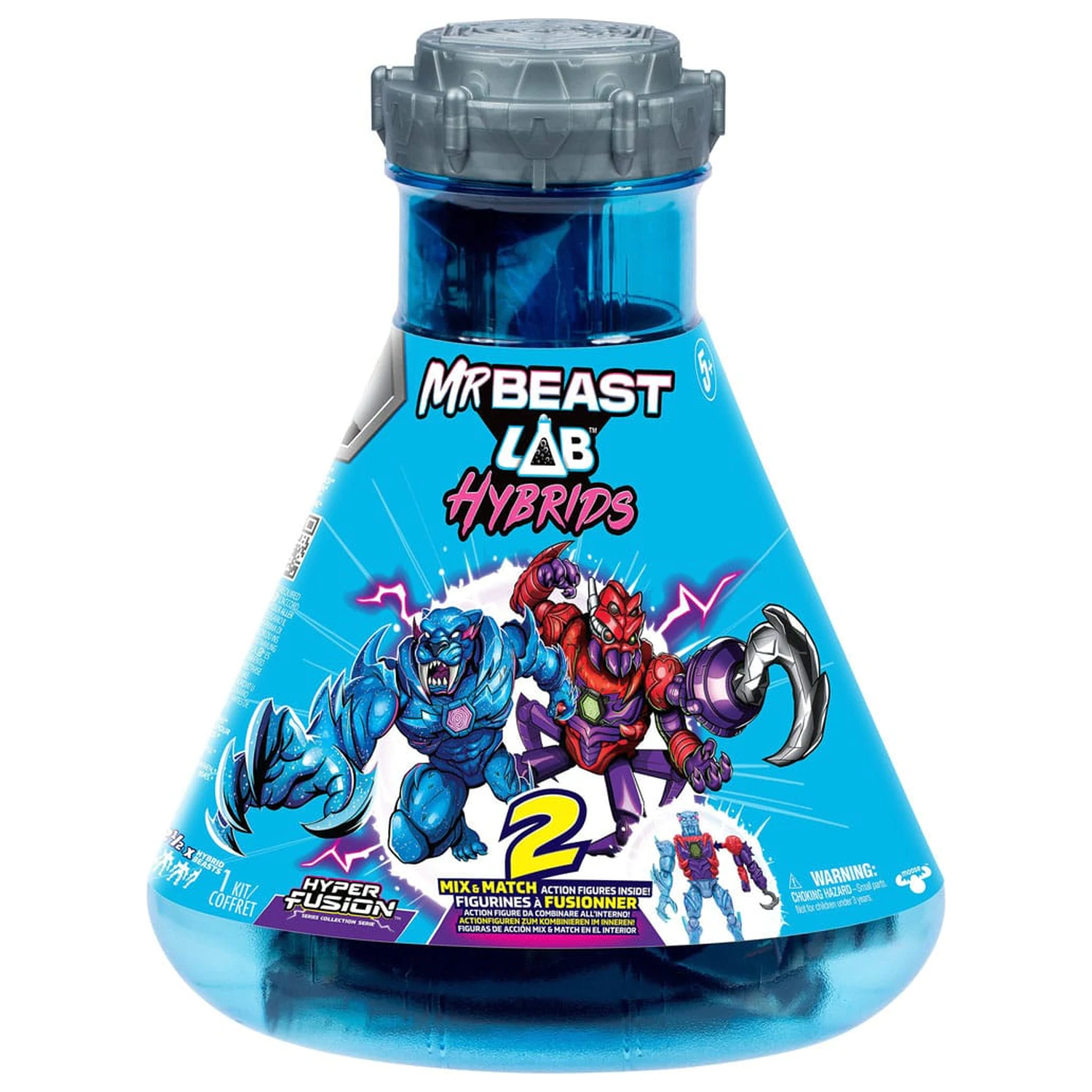Mr. Beast Lab Hybrids Series 2 Mini Figurine pachet de 2 Spider vs Energy Panther 11 cm poza produsului